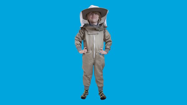 Trebodaoverall KAKI for KIDS with detachable veil