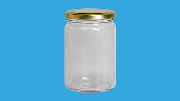 Glass jar 390 ml with 70 mm lid 40 jars on a tray