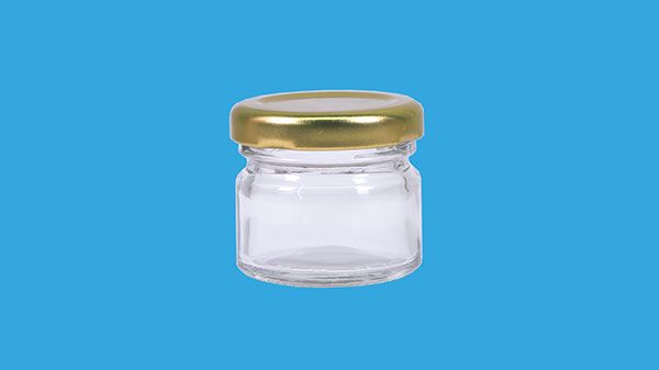 Glass jar 31 ml, with 43 mm lid 48 jars on a tray