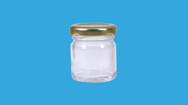 Glass jar 41 ml, with 43 mm lid 48 jars on a tray