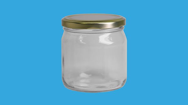 Glass jar 500 g with 82 mm lid 30 jars on a tray