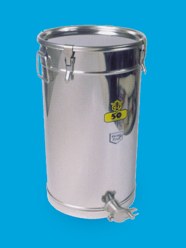 Stainless honeytank, volume 25 kilos honey with expanding lock