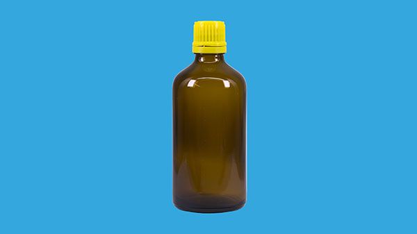 Glass bottle brown, 100 ml