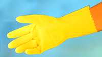 Acidproof glove, yellow