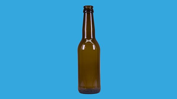 Beer bottle 330 ml with cap