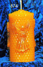 Candle with cells and motif