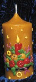 Candle with candle relief