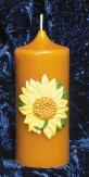 Decoration candle with sunflower